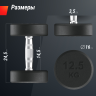 Гантель UNIX FIT PRO круглая обрезиненная 12,5 кг DBRND12_5PBKx2